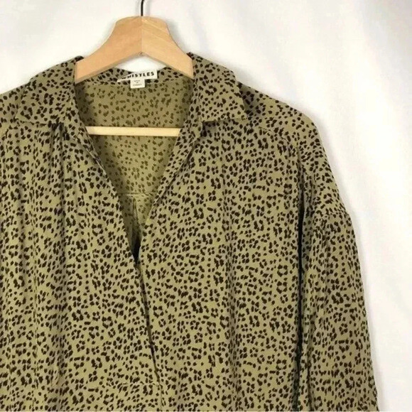 Whistles Lola Mini Ikat Animal Print Light Brown Shift Dress M - Picture 4 of 6